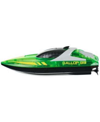 2.4GHz RC Racing Boat with LED Navigation Lights & Waterproof Design, Green