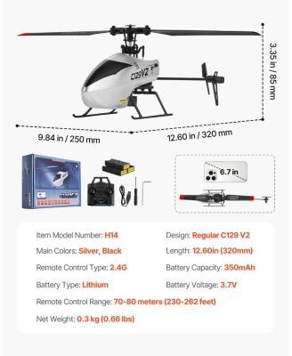 Single Propeller RC Helicopter with 39 Min Flight Time