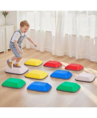 10-PC Large Balance Stepping Stones Set, Non-Slip 220 lb Capacity