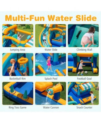 Inflatable Water Slide Bounce House with Cannon and Games