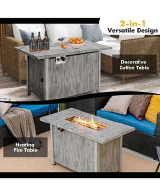 43 Inch 50000 BTU Propane Fire Pit Table with Removable Lid