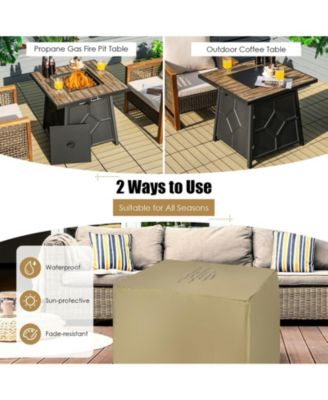 28 Inch 40000 BTU Propane Gas Fire Pit Table With Cover