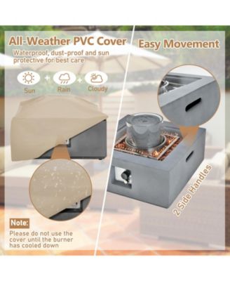 28 Inch 50000 BTU Patio Square Propane Fire Pit with PVC Cover