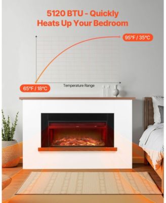 65.5" Freestanding Electric Fireplace Stove Heater with Mantel 1500W