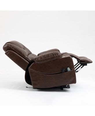 Velvet Recliner Chair with 2 Cup Holder, Lounge Chair Power Lift Chair Relax Sofa Chair