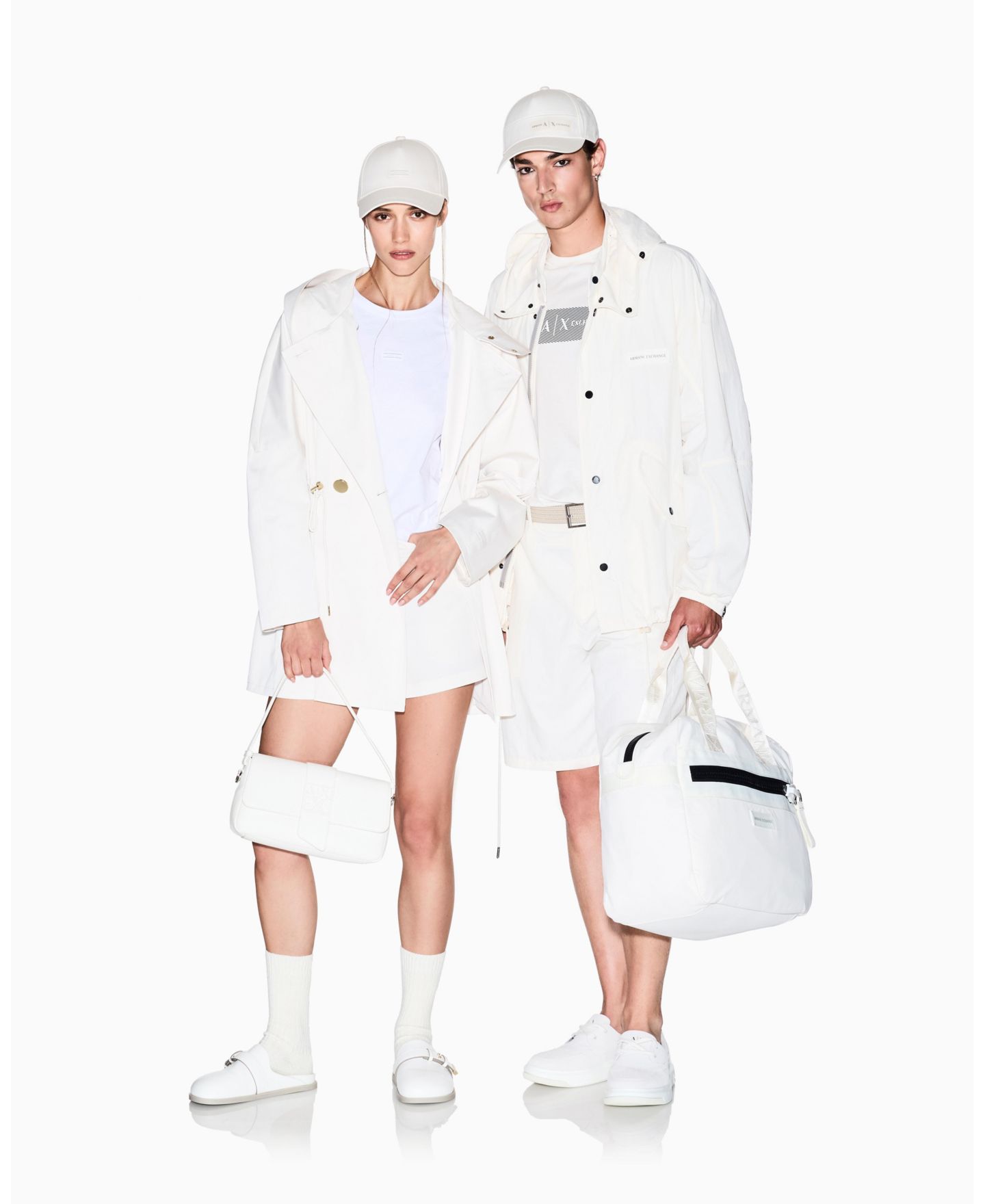 Мужские шорты A|X Armani Exchange White Edition Nylon Bermuda, цвет: Кремовый — фото 2
