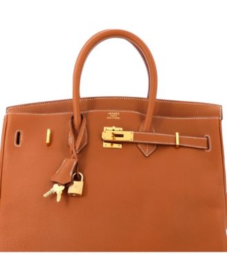 Birkin 35 Handbag Brown Togo with Gold Hardware