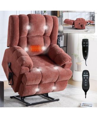 Power Lift Recliners, Dual Motor Heat Massage Infinite Position Recliner Chair