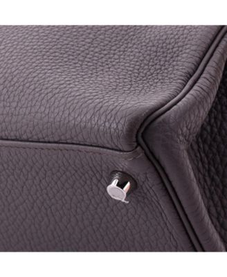 Kelly 28 Handbag Grey Clemence with Palladium Hardware