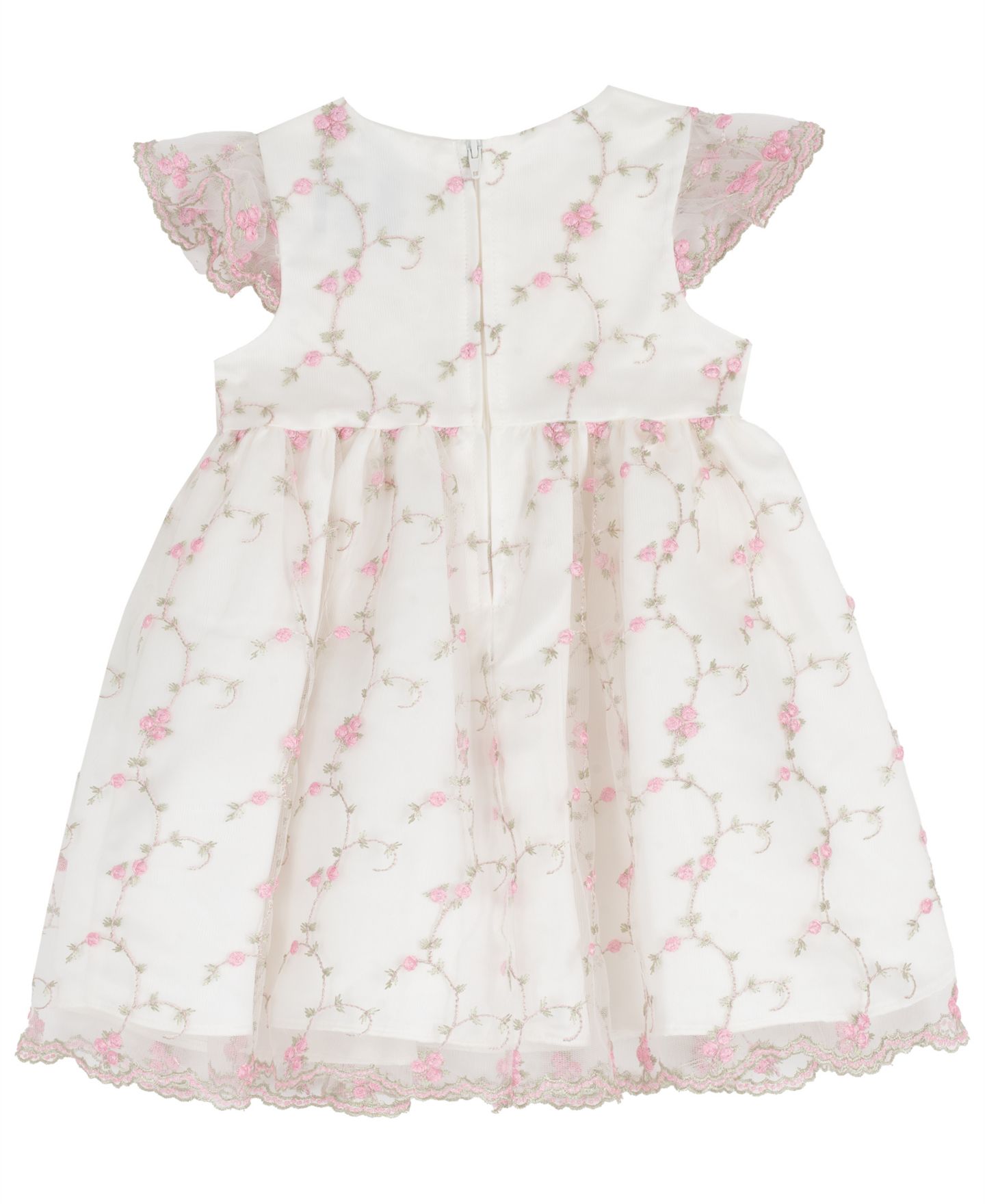 Платье Rare Editions Round Neck Embroidery Dress для девочек-малышей, цвет: Белый — фото 2