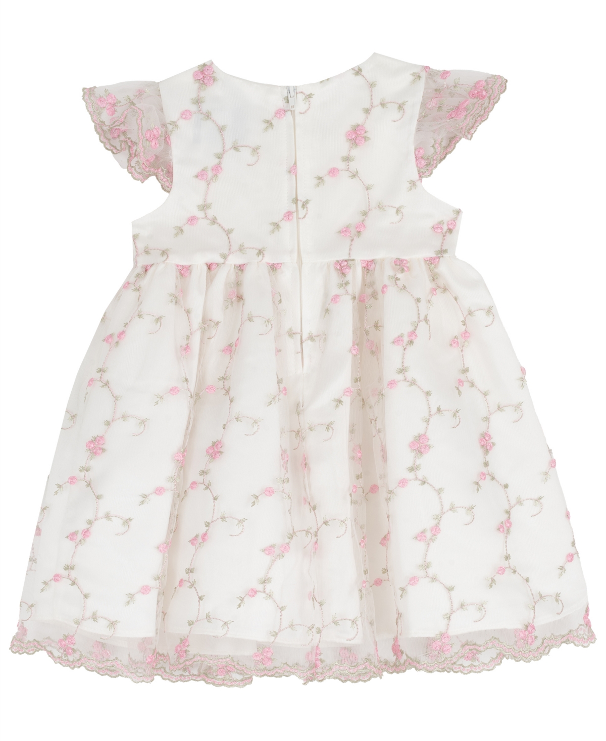 Rare Editions Girls' Toddler 2T-4T Round Neck Embroidery Dress