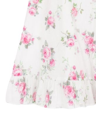 Girls' 7-16 Printed Square Neck Dress