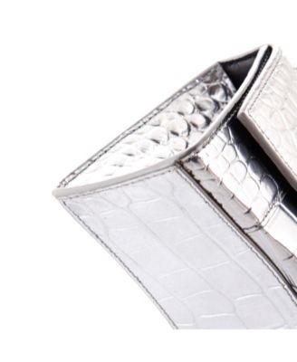 XS Hourglass Top Handle Bag Embossed Leather