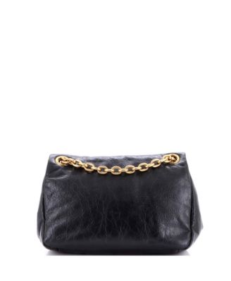 Mini Monaco Chain Flap Shoulder Bag Leather