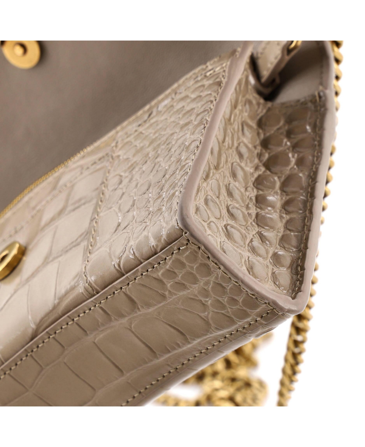 Pre-Owned Balenciaga Hourglass Chain Wallet Embossed Leather