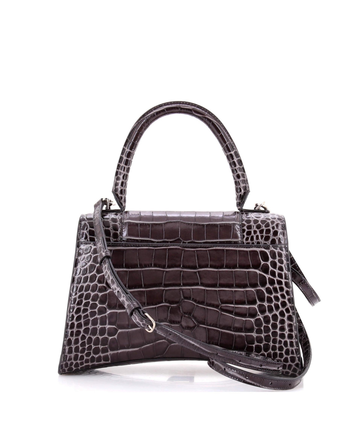 Pre-Owned Balenciaga Medium Hourglass Top Handle Bag Embossed Leather