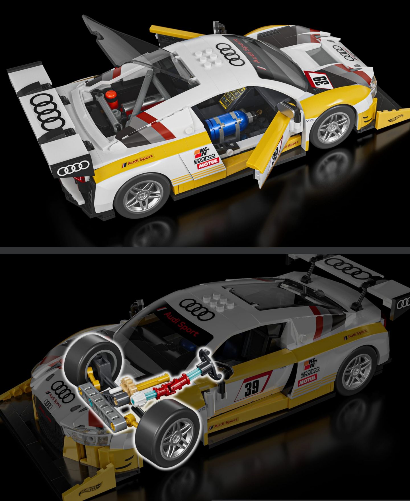 Детский конструктор Mattel Brick Shop Audi R8 LMS Elite 820-Piece Building Set, Ages 10+ — фото 6