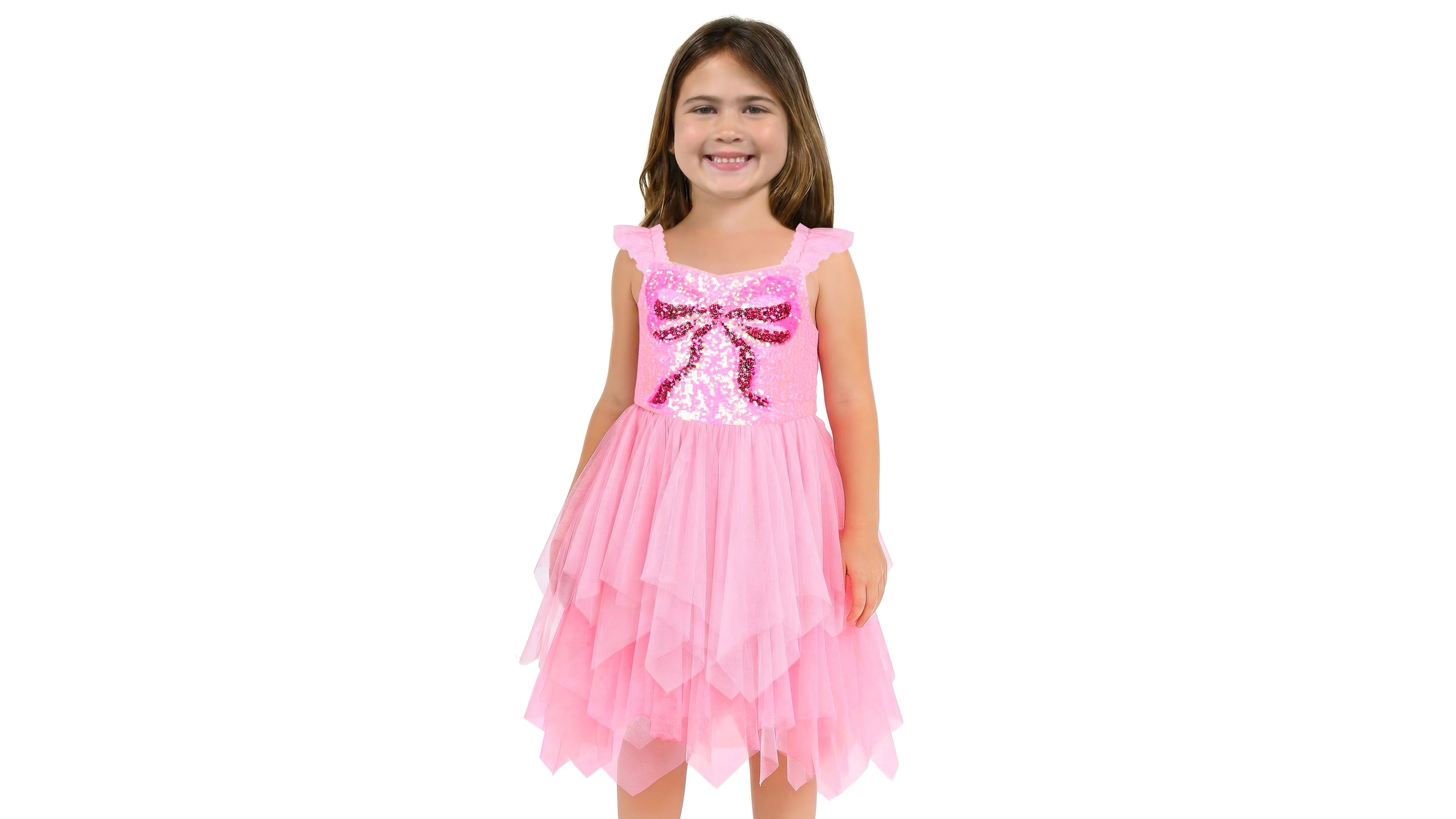 Pink & Violet Girls' 2-6X Sequin Bow Bodice Dress