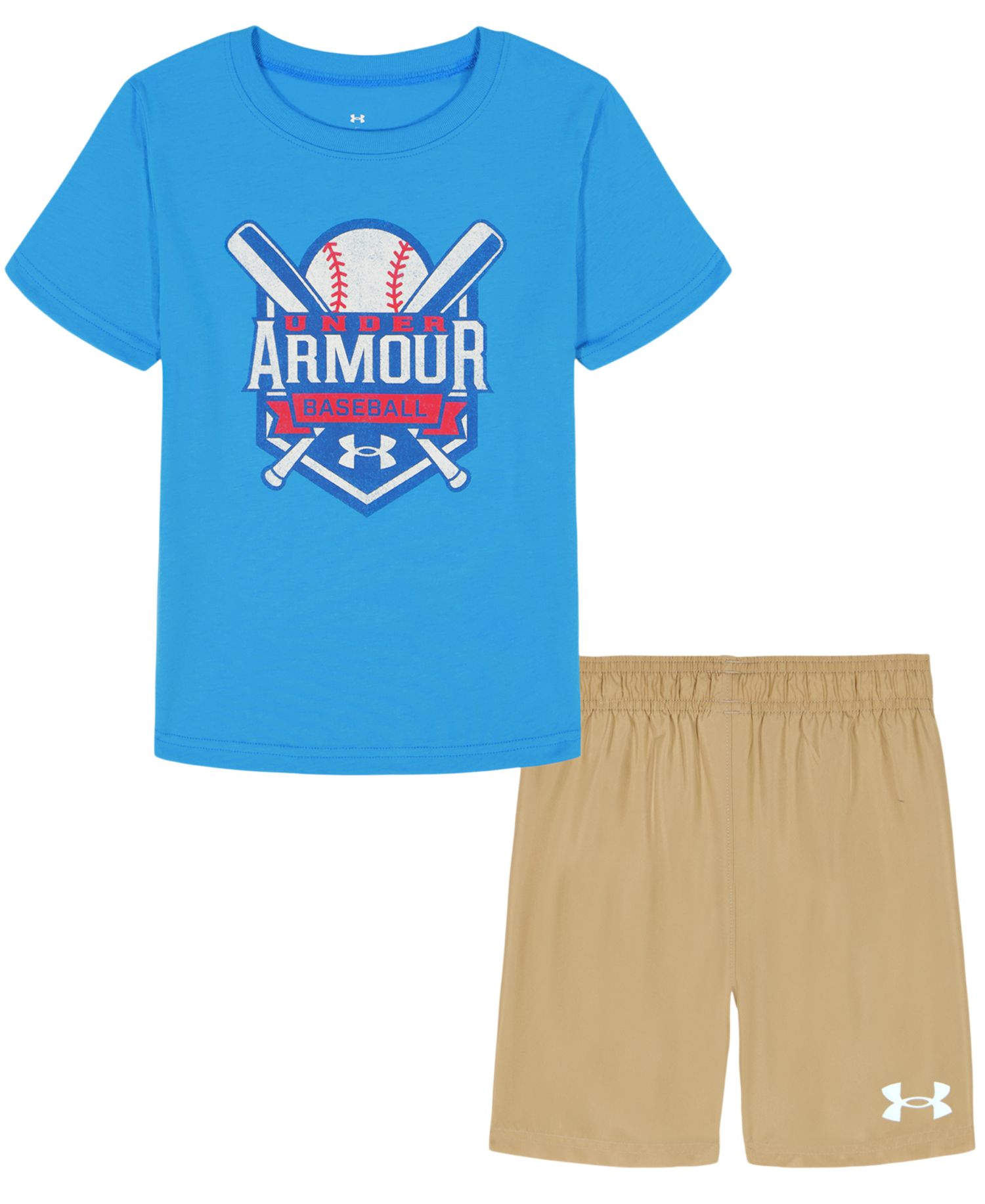 Boys' 2T-7 Crewneck T-Shirt and Woven Shorts, 2-Piece Set
