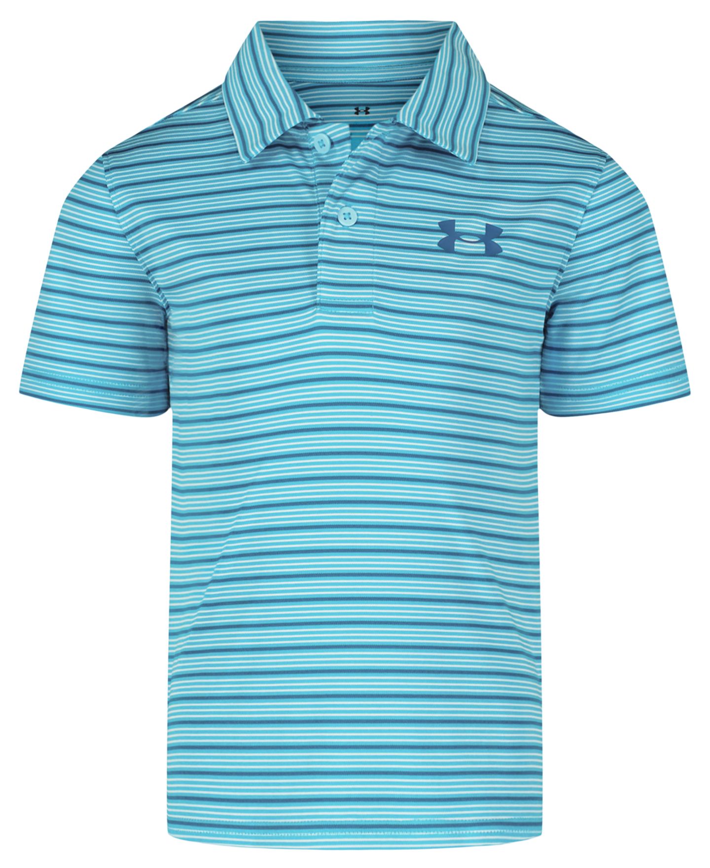Поло Under Armour Matchplay Striped Polo Shirt для мальчиков, цвет: Синий — фото 1