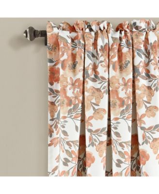 Tanisha Light Filtering Window Curtain Panels Pair 52"W x 84"L Blush & Gray - Floral Curtains for Bedroom - Drapes
