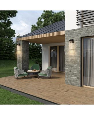 2-Pack Outdoor Wall Light Fixture, Weatherproof LED Wall Sconce with Bubble Crystal and Light Sensor