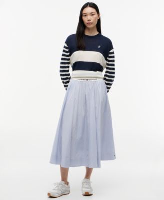 Women's Monogram Script Striped Sweater