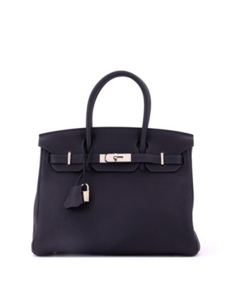 Birkin 30 Handbag Blue Togo with Palladium Hardware