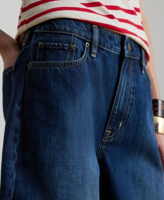 Women's Denim Wide-Leg Bermuda Shorts