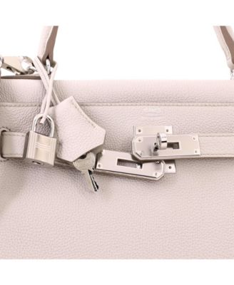 Kelly 28 Handbag Light Togo with Palladium Hardware