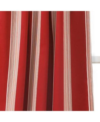 Lush Decor Julia Stripe Light Filtering Window Curtain Panels Pair 52"W x 84"L Red - Striped Curtains for Bedroom - Living Room Curtains