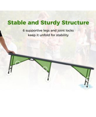 6 ft Plastic Folding Bench with Carry Handle and Lock, Portable Seating