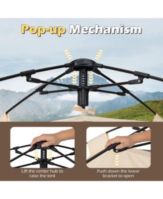 4-Person Automatic Camping Tent with Rainfly and 2 Doors, Easy Setup Portable