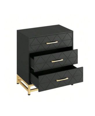 White 3-Drawer Wood Dresser, Bedroom Nightstand Storage Chest Organizer for Closet Clothes