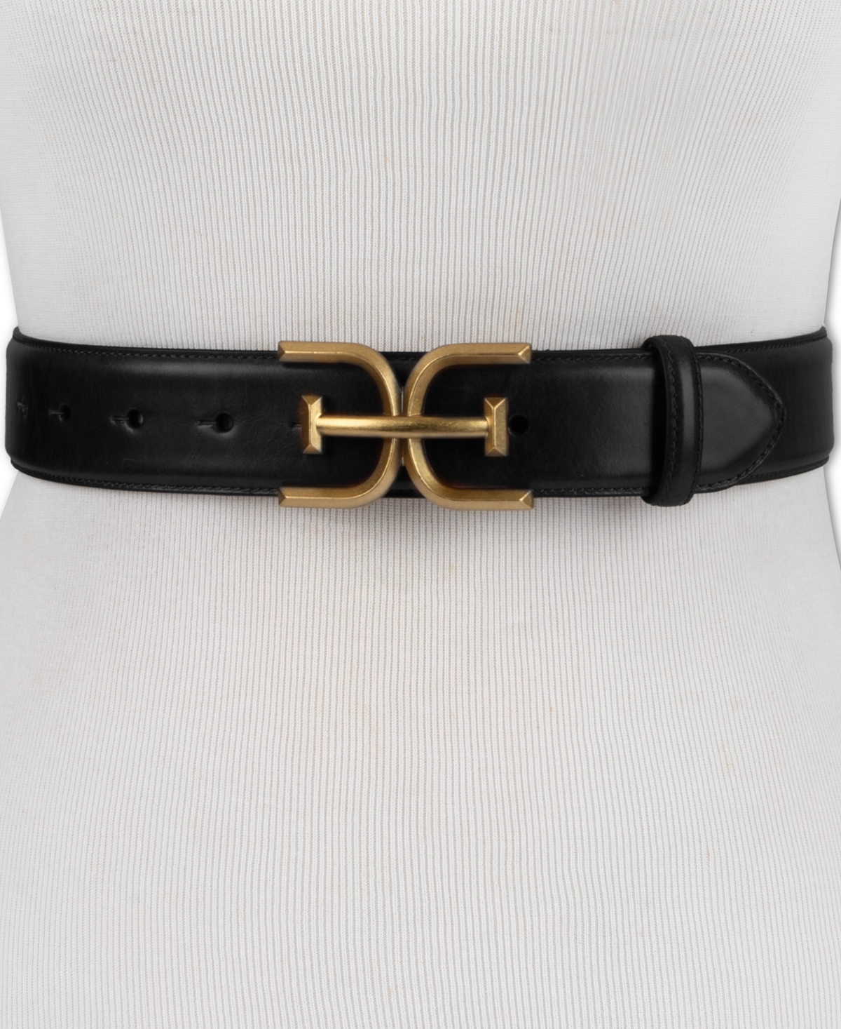 Sam Edelman Double-e Logo Plaque Belt