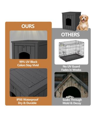 30 GAL pet nest shallow coffee Dog House Outdoor Indoor Cozy Shallow Pet House with Washable Cushion Great for Bedroom or Quiet Corners