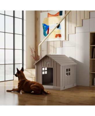 38 inch pointed dog house Spacious Indoor Outdoor Shelter with Removable Roof
