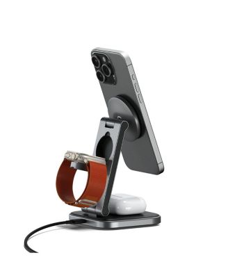 3-In-1 Foldable Qi2 Wireless Charging Stand, Space Gray