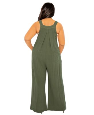 women's Plus Size Wide Leg Linen Jumpsuit