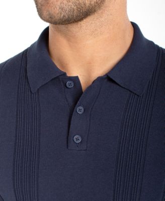 Men's Short-Sleeve Knit Polo Sweater