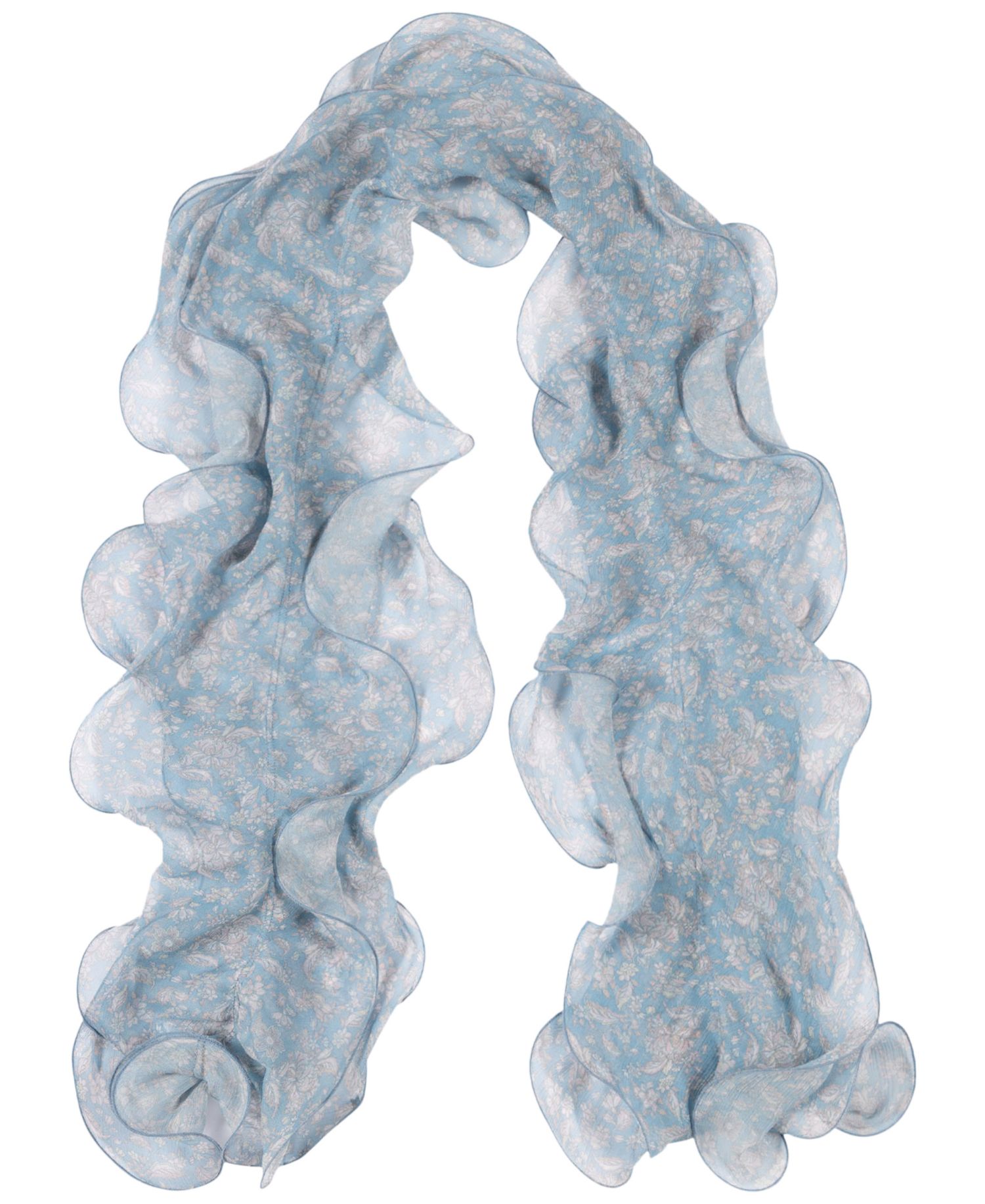 Floral Double Ruffle Scarf