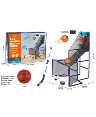 Kids 3-in-1 Sports Set - Basketball, Soccer & Hockey Game Center with Scoreboard