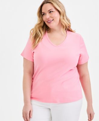 Plus Size Short-Sleeve V-Neck Top