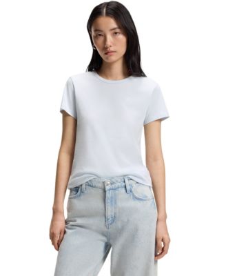 BOSS by Women's Cotton-Jersey Monogram Slim-Fit T-Shirt