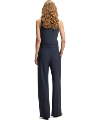 BOSS by Women's Virgin Wool Regular-Fit Pants