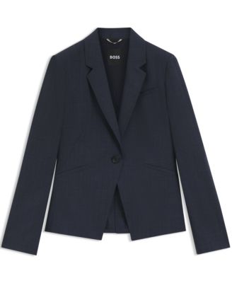 BOSS by Women's M&eacute;lange Virgin Wool Slim-Fit Blazer
