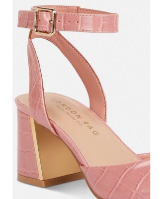 Womens Hyatt Metallic Sling Block Heel Sandals