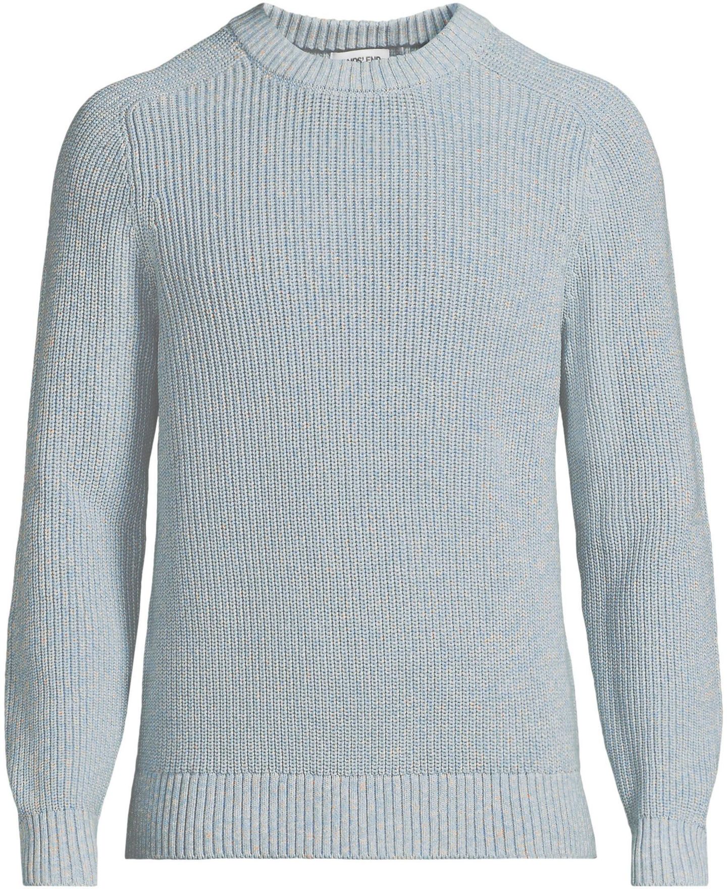 Мужской свитер Lands' End Long Sleeve Drifter Marl Crewneck, цвет: Синий меланжевый — фото 3