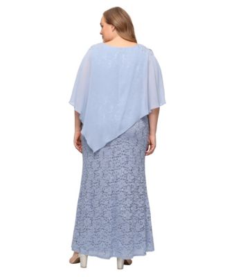 Plus Size Beaded Popover Gown
