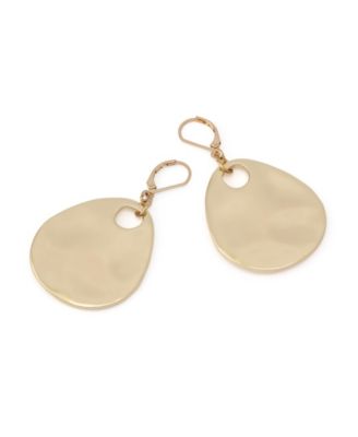 Gold Disc Drop Earrings